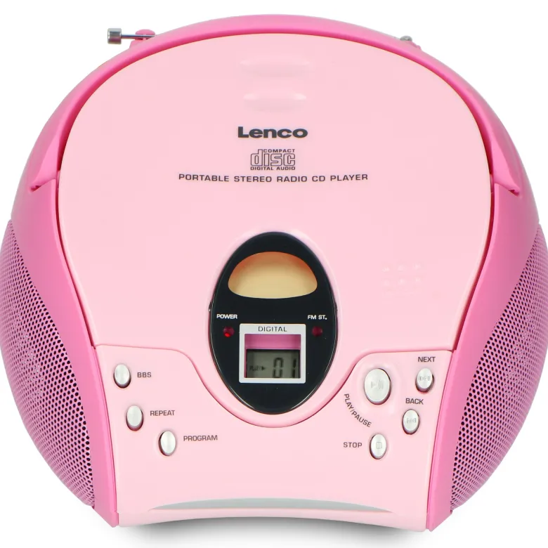 Lenco SCD-24 draagbare FM radio - Pink