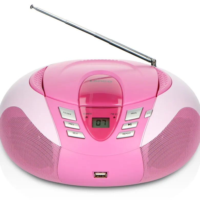 Lenco SCD-37 USB draagbare FM radio - Pink
