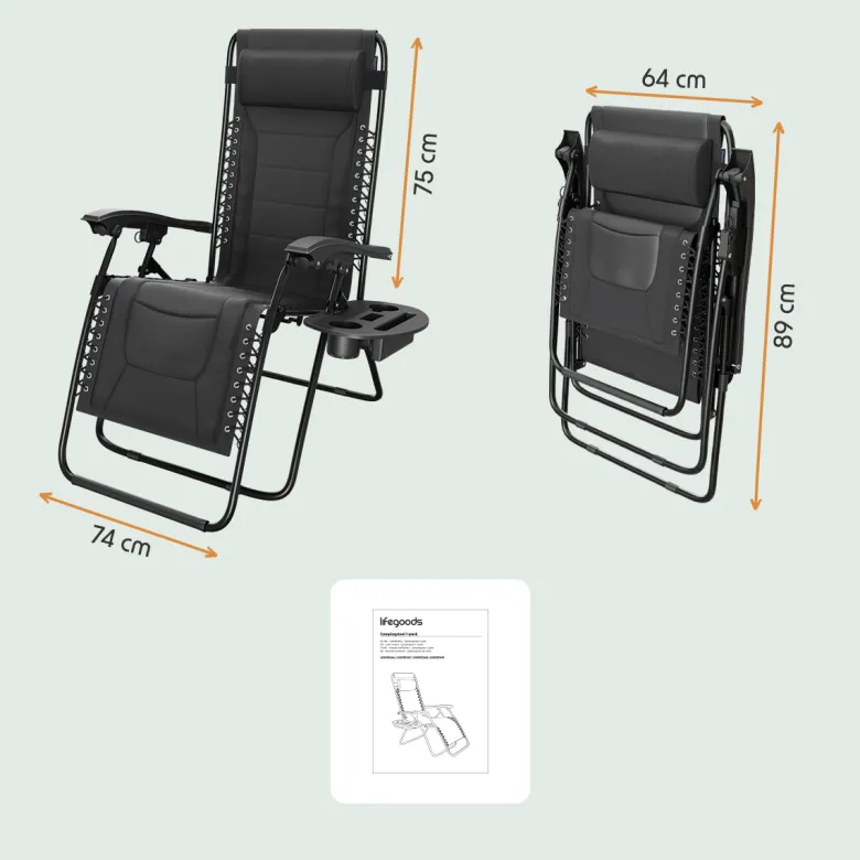LifeGoods Comfort relaxstoel - Black