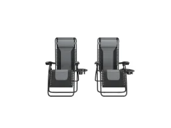 LifeGoods Comfort set van 2 relaxstoelen - Black/Grey