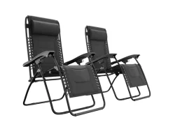 LifeGoods Comfort set van 2 relaxstoelen - Black