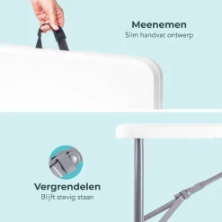 LifeGoods Inklapbare tafel 120x60 cm - White