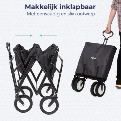 LifeGoods 70KG bolderkar 94L - Black