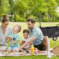 LifeGoods 70KG bolderkar 94L - Black