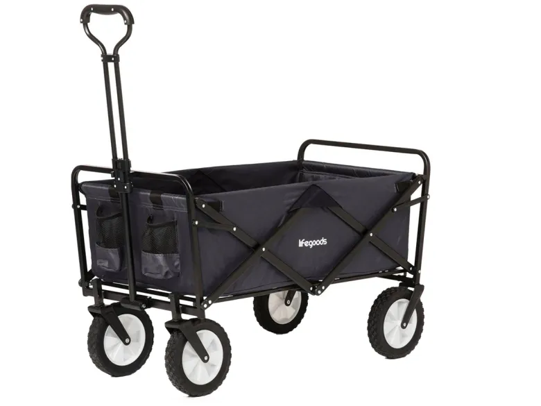 LifeGoods 70KG bolderkar 94L - Black