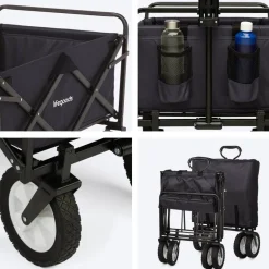 LifeGoods 70KG bolderkar 94L - Black