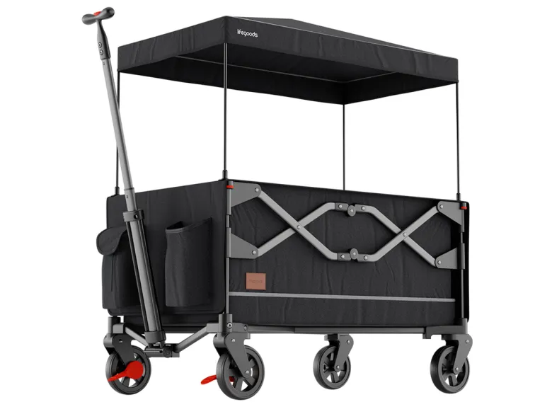LifeGoods 80 kg bolderkar met dak - Anthracite
