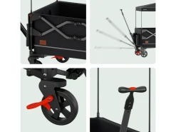 LifeGoods 80 kg bolderkar met dak - Anthracite