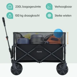 LifeGoods 230L bolderkar - Black