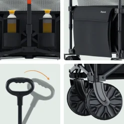 LifeGoods 230L bolderkar - Black