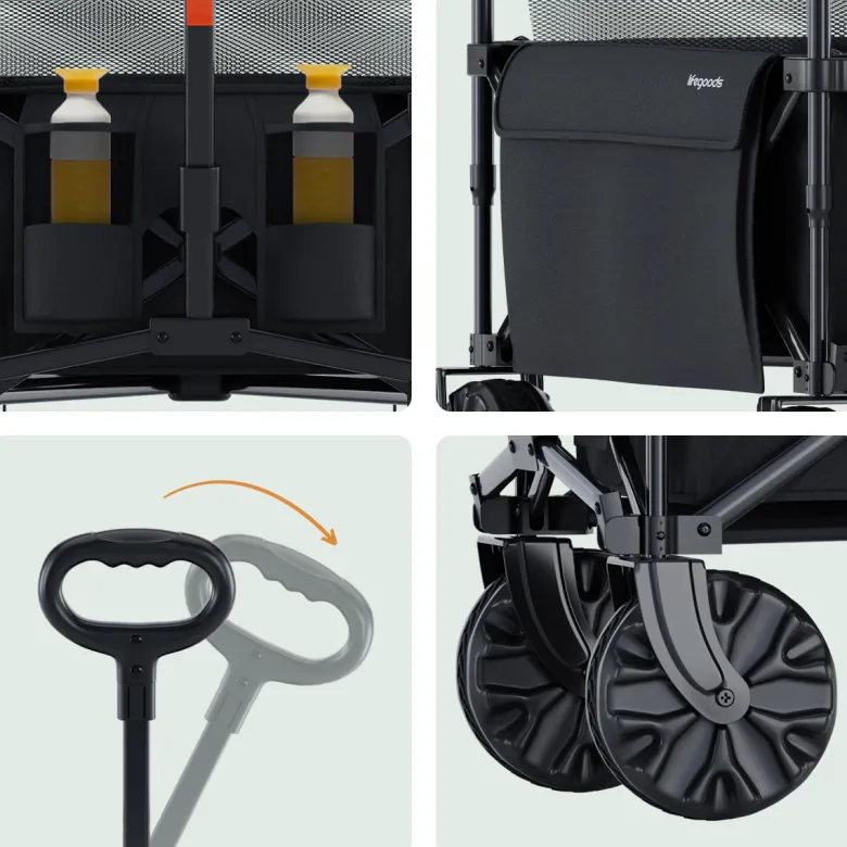 LifeGoods 230L bolderkar - Black