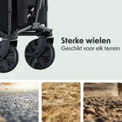 LifeGoods 230L bolderkar - Black