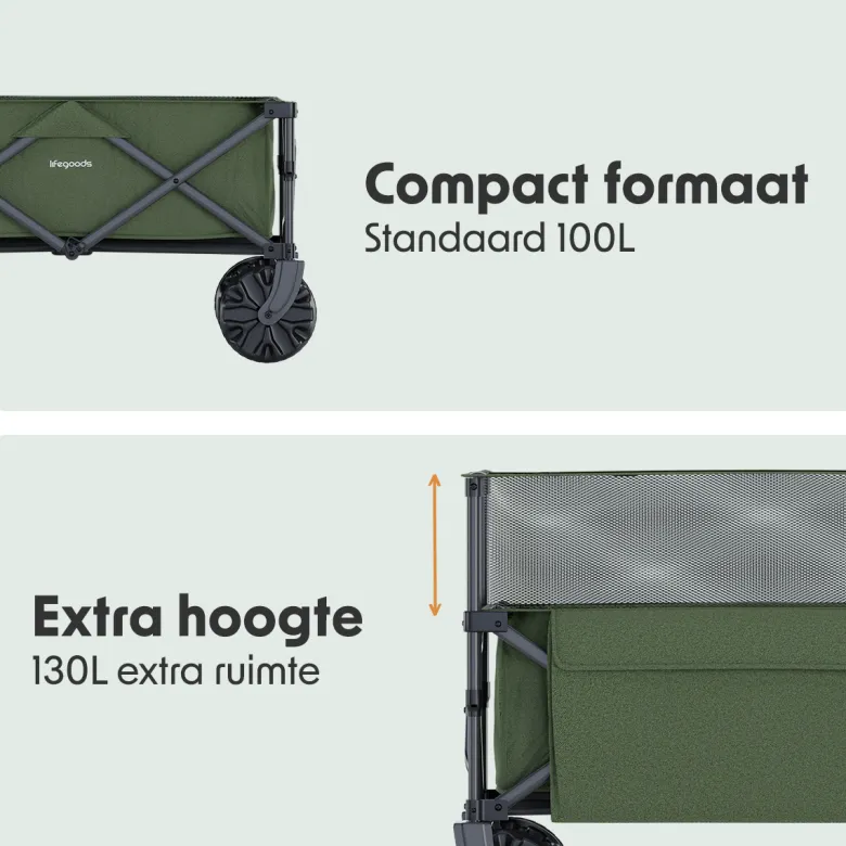 LifeGoods 230L bolderkar - Green