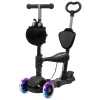 LifeGoods MultiRider kinderstep met duwstang - Black