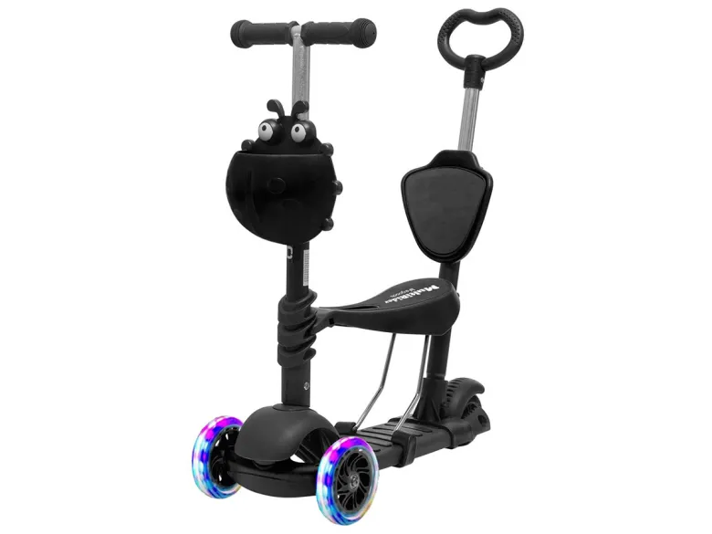 LifeGoods MultiRider kinderstep met duwstang - Black