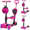 LifeGoods MultiRider kinderstep met duwstang - Pink