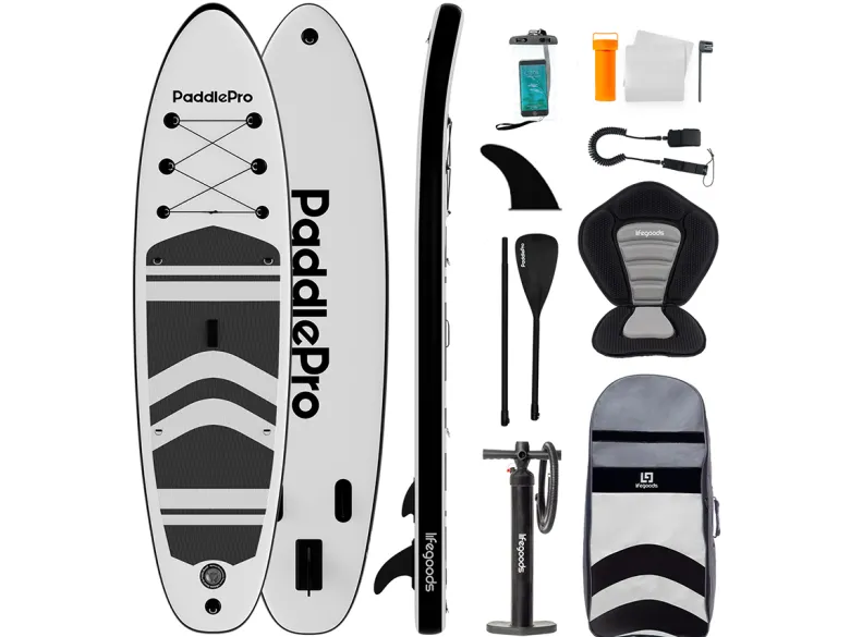 LifeGoods PaddlePro SUP Board met zitje - White/Black