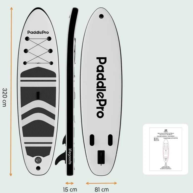 Lifegoods paddlepro sup board - white/black