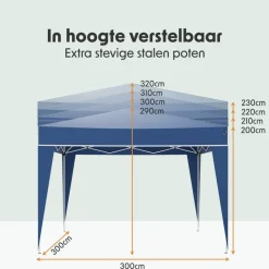 LifeGoods Plus 3x3 m partytent - Blue