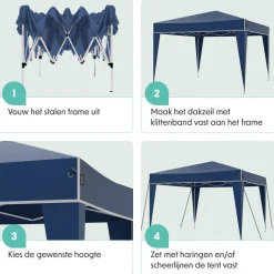 LifeGoods Plus 3x3 m partytent - Blue