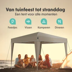LifeGoods Plus 3x3 m partytent - Beige