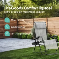 LifeGoods relaxstoel - Light Grey