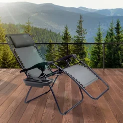 LifeGoods relaxstoel met zijtafel - Darkgrey