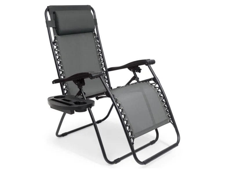 LifeGoods relaxstoel met zijtafel - Darkgrey