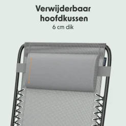 LifeGoods set van 2 relaxstoelen met tafel - Grey