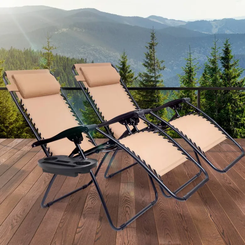 LifeGoods set van 2 relaxstoelen - Beige