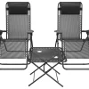 LifeGoods set van 2 relaxstoelen met tafel - Black