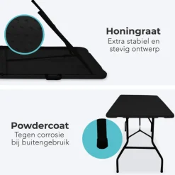 LifeGoods 180x70 cm Inklapbare tafel - Black