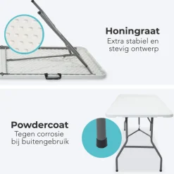 LifeGoods 180x70 cm Inklapbare tafel - White