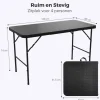 LifeGoods 120x60 cm Inklapbare vouwbare tafel - Black