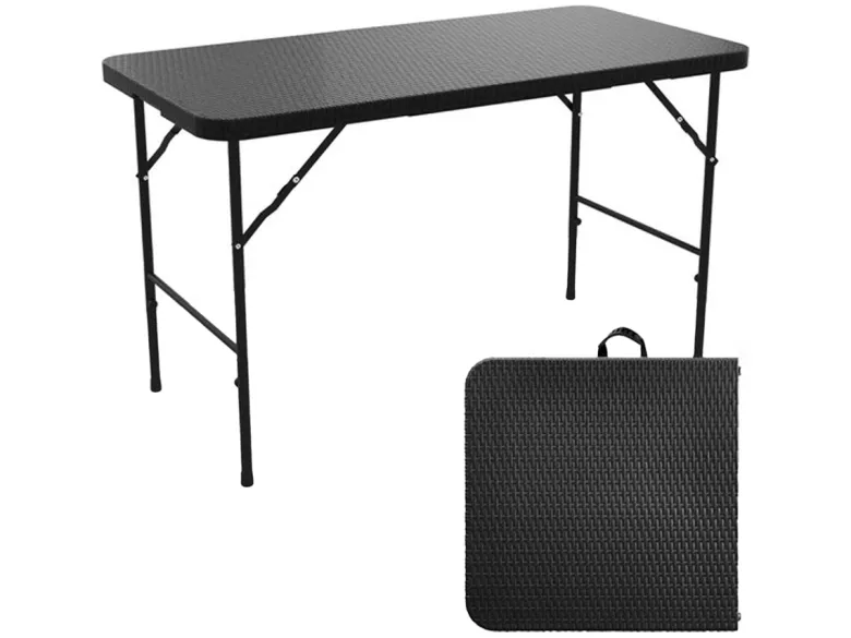 LifeGoods 120x60 cm Inklapbare vouwbare tafel - Black