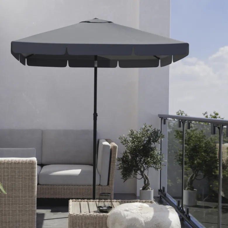 LifeGoods 200 x 125 cm parasol met hoes - Dark Grey