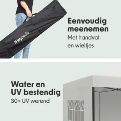 LifeGoods 3 x 3 meter partytent met zijwanden - White