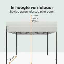 LifeGoods 3 x 3 meter partytent met zijwanden - White