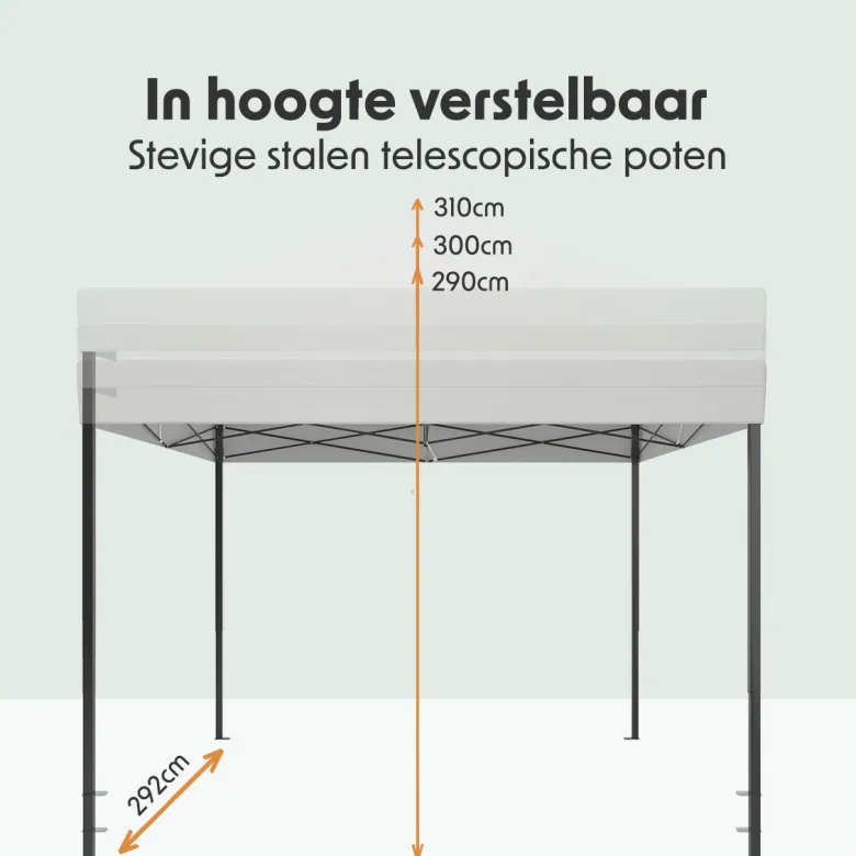 LifeGoods 3 x 3 meter partytent met zijwanden - White