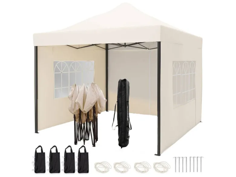 LifeGoods 3 x 3 meter partytent met zijwanden - Beige