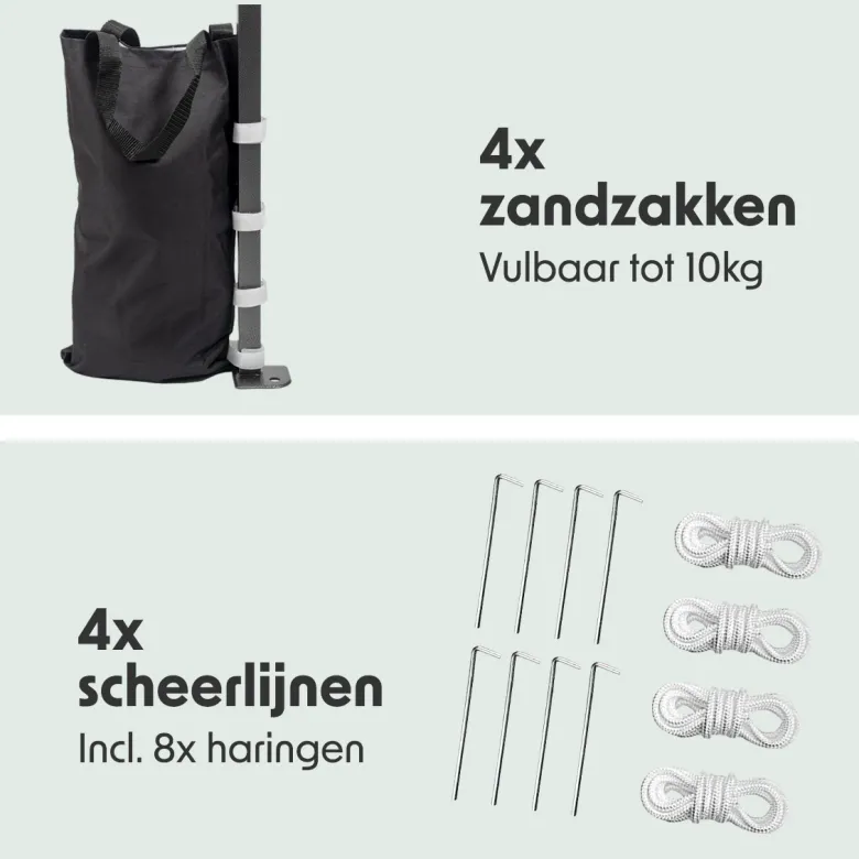 LifeGoods 3 x 3 meter partytent met zijwanden - Beige