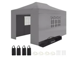 LifeGoods 3 x 6 meter partytent met zijwanden- Dark Grey
