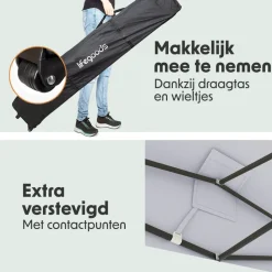 LifeGoods 3 x 6 meter partytent met zijwanden- Dark Grey