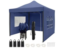 LifeGoods 3 x 3 meter partytent met zijwanden - Dark Blue