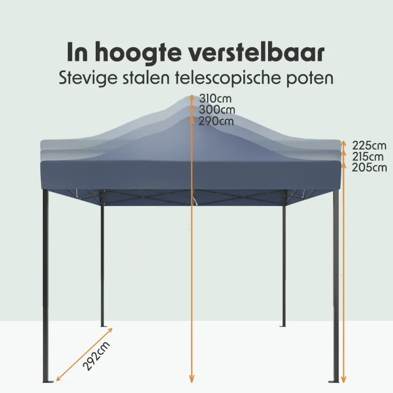 LifeGoods 3x3 m partytent - Dark Blue