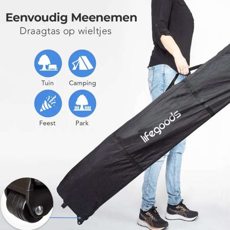 LifeGoods 3x4.5 m partytent - Dark Blue