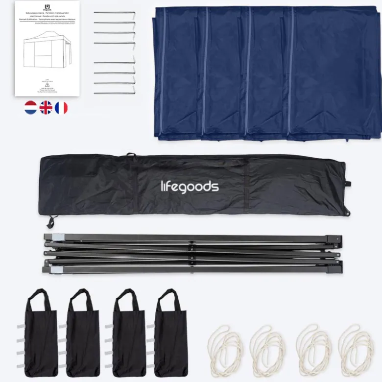 LifeGoods 3x4.5 m partytent - Dark Blue