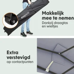 LifeGoods 3x3 m partytent - Dark Grey