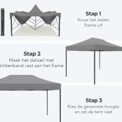 LifeGoods 3x4.5 m partytent - Dark Grey