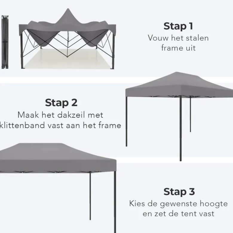LifeGoods 3x4.5 m partytent - Dark Grey